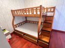 临稚胡桃木 儿童上下床实木高低床双层床上下铺床两层木床子母床 梯柜款 上铺宽1.3米下铺宽1.5米 实拍图