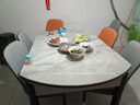 梓屋餐桌家用加厚岩板餐桌椅组合方圆两用餐桌813#1.35米桌+101皮椅*6 实拍图