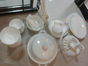 锦秋堂 景德镇 60头玉兰花 骨瓷餐具碗碟套装 中式家用陶瓷器釉下彩国潮 6-10人用|洗碗机可用|玉兰 60头 实拍图