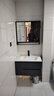 智能镜柜带毛巾架浴室柜小户型卫生间洗脸盆柜组合一体陶瓷洗手池 灰色玻璃门智能镜柜款70cm 实拍图