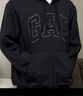 盖璞（GAP）男女装春款LOGO仿羊羔绒宽松连帽衫卫衣美版789781 灰黑色 M 美码  L亚洲码180/96A 实拍图