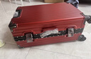 狄斯顿保罗  铝框行李箱男女新款拉杆箱万向轮拉杆箱大容量旅行箱登机密码箱 酒红色-加厚合金框【箱体可坐人】 24英寸 实拍图