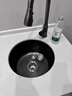 摩恩阳光系列圆形水槽吧台小水槽迷你洗碗槽304不锈钢纳米洗菜盆洗碗池 黑色-圆形抽拉龙头 360x360mm 实拍图