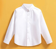 罗蒙儿童白衬衫男童女童长袖小学生表演校园服饰 白色 140 实拍图
