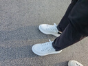 H8小白鞋2026新款春季百搭莆田鞋子情侣男女内增高厚底休闲运动板鞋 白色-黑皮尾（礼盒装） 42 男码 实拍图