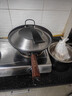 福言记章丘传统老式炒锅无涂层铁锅炒菜锅家用圆底燃气灶锅具适用 34带耳炒锅（不锈钢盖+锅铲) 34cm 实拍图