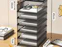 宾纳A4桌面文件架金属资料架文件框多层文件收纳架办公室桌文件夹收纳盒书架书立档案文具用品大全置物 A4七层（竖黑带侧网六层组合架+置物篮）+笔筒 实拍图