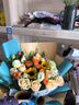 艾斯维娜情人节鲜花速递向日葵混搭花束生日礼物全国同城配送 向日葵香槟韩式花束 实拍图