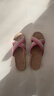 回力家居亚麻拖鞋男女款休闲吸汗干爽舒适耐磨地板拖HL2187粉39-40 实拍图
