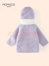 玛米玛卡（MOMOCO）儿童外套冬季女童大衣加绒甜美时尚爱心呢子大衣 紫色 150 实拍图