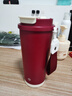 京东京造 保温杯 双饮口咖啡杯【陶瓷内胆-316不锈钢】 红色500ml 实拍图