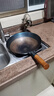 荣事达（Royalstar）章丘手工锻打铁锅圆底老式炒锅无涂层不粘炒菜锅燃气灶带盖34cm 实拍图