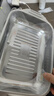 不锈钢烤鱼盘子长方形深盘托盘鱼盘家用电磁炉专用烤鱼炉小吃烧盘 双柄【32*19*5cm】浅款  无盖 实拍图