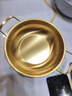 网红海鲜金锅不锈钢韩式锅双耳汤网红泡面金色加厚耐用加固小干锅 金色 20cm 实拍图