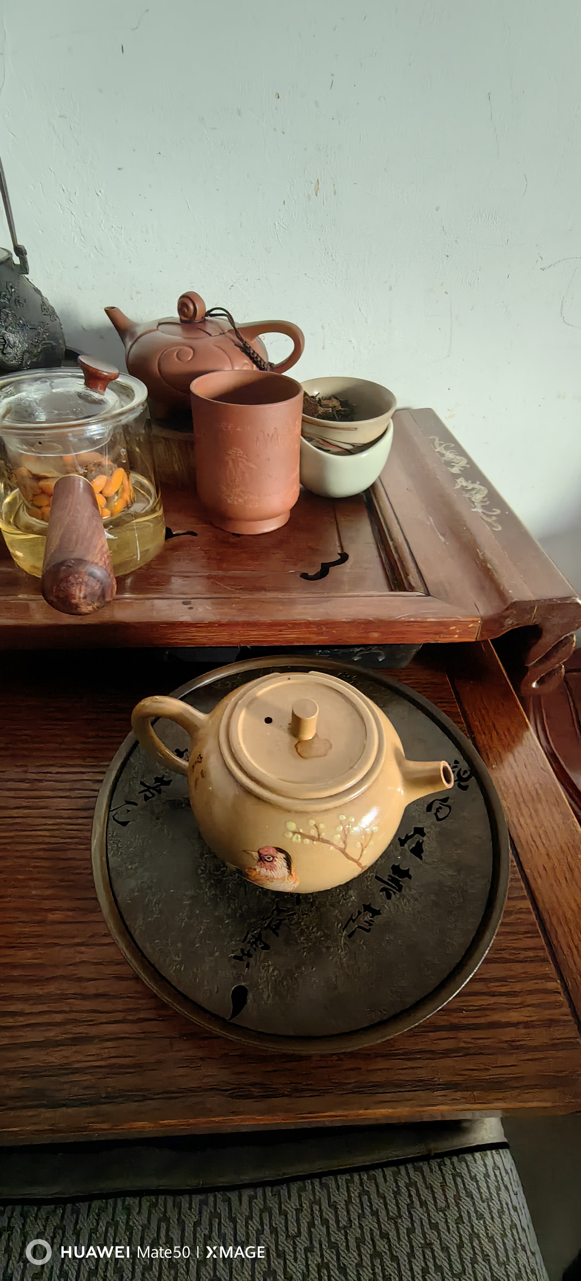 一纪（KAZUNORI） 日式纯手工黄铜茶盘家用复古蓄水储水小茶盘茶托简约壶承茶台 手工心经铜壶承 实拍图
