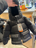 保姆鹅儿童羽绒服中长款加厚防寒外套宝宝中大童保暖冬装[NM2438] 炭黑 90 实拍图