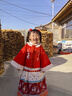 巴拉巴拉童装女童汉服套装秋冬宝宝保暖红色拜年服 实拍图