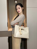 viney新款包包女包牛皮托特包大容量手提包生日情人节礼物送女友老婆 【米白】新年送女生高级感实用品牌通勤单肩包 实拍图
