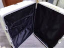 左汀行李箱铝框拉杆箱加厚结实抗压旅行箱登机箱大容量学生密码箱皮箱 烟白色 28英寸 ，适合7-15天长途旅行 实拍图
