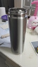 希诺（heenoor）抗菌保温杯316L不锈钢茶杯带滤网商务车载水杯XN-9606K本色 480mL 实拍图