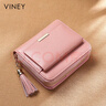 viney头层牛皮短款女士钱包学生折叠零钱包大容量皮夹钱夹女轻奢证件包 实拍图