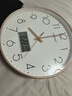 康巴丝（Compas）挂钟客厅钟表 万年历简约石英钟表挂墙时钟 C3242Y 轻奢金色 28cm 实拍图