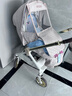 qborn白鹿新生儿小孩米色婴儿车高景观双向轻便折叠宝宝儿童推车三合一 玉兰白 实拍图