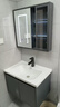 艺昕浴室柜陶瓷一体盆卫生间洗手盆洗脸盆柜组合智能镜套装洗漱洗手台 70CM轻奢灰智能款+全套配件 实拍图