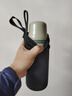 杯套保温杯保护套斜跨通用水杯套防摔隔热防烫玻璃杯袋子提绳简约 黑色加大号（8cm*21cm） 无规格 实拍图