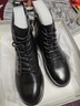 红蜻蜓高帮7孔马丁靴女靴子冬季加厚短筒朋克风皮靴棉靴女 WTC428781G 实拍图