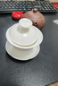 兮元记羊脂玉瓷三才盖碗茶杯德化白瓷单个大号陶瓷泡茶碗三件套功夫茶具 禅莲盖碗-120ml适合红茶、绿茶 实拍图