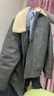 森马羽绒服男冬季复古仿皮衣薄款短夹克撞色拼接外套毛领 灰色调（灰鸭绒）00422 L 晒单实拍图