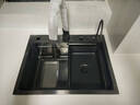 卡莎蒂5.0加厚水槽大单槽厨房水槽304不锈钢洗菜盆一体盆压纹集渣盆四孔 5.0加厚【60*46cm】4孔集渣-满配 实拍图
