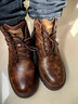 公牛世家【张若昀同款】马丁靴男真皮2025秋冬新款高帮英伦风工装靴子男 实拍图