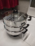 惠当家（Hui Dang Jia）电蒸锅电锅多功能电热锅电炒锅家用无涂层电蒸锅一体电煮锅加厚304不锈钢电火锅G08-34双 实拍图