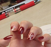 晨色穿戴甲美甲贴片指甲贴成人甲片短款假指甲（甜心棋盘） 实拍图