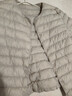 鸭鸭（YAYA）佟丽娅同款轻薄羽绒服女新款冬季短款圆领内胆修身时尚薄外套男 米白色【女款无领】 L 【建议100-115斤】 实拍图
