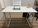 舒客艺家电脑桌台式书桌家用卧室学习桌学生学习桌小户型工作台转角书桌 奶油白+白架【100*60】 实拍图