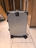狄斯顿保罗  铝框行李箱男女新款拉杆箱万向轮拉杆箱大容量旅行箱登机密码箱 亮银色-加厚合金框【箱体可坐人】 20英寸 实拍图