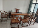 赣津胡桃木茶桌椅组合客厅实木大板茶桌茶台一体桌家用原木整板泡茶台 1.8米茶桌+1官帽椅+3凳+边柜 实拍图