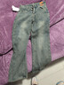 新年推荐阔腿牛仔裤女春秋冬新年爆款梨形友好高腰窄版直筒牛仔裤 蓝灰双扣加绒长裤 L 【建议110-120斤】 实拍图