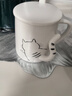 拜杰白色马克杯早餐水杯陶瓷马克杯带盖大容量牛奶杯咖啡杯情侣杯 实拍图