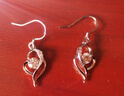 mini&yaya999足银耳环女士长款耳坠耳饰品女生日情人节礼物送女友老婆实 【莫桑石】心中有你耳环*送礼推荐 实拍图