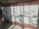 中式简易折叠可移动屏风遮挡板帘客厅隔断墙卧室现代简约办公室 单面图案送底座（加厚加粗） 1.8米高6扇一组3米宽 实拍图
