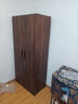 易宝林衣柜现代简约翻开门大衣柜胡桃色板式衣柜卧室家用出租房挂衣柜子 80CM胡桃色丨两门+送货上门 实拍图