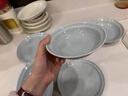 霜山陶瓷餐具系列家用盛菜盘碟餐盘西餐盘咖喱碗奶油风水果沙拉盘 【灰蓝色】小钵-14.4cm 实拍图