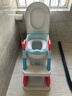劳可里尼（NOCOLLINY）儿童马桶坐便器辅助器楼梯式男孩女宝宝阶梯架婴儿坐便圈家用尿凳 【升级-稳固三角】科莫蓝+PU垫 实拍图
