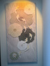 集简季奶油风入户玄关装饰画九鱼图砂岩肌理正对门壁画过道走廊竖版挂画 实拍图