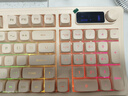 B.O.W航世K820 有线蓝牙无线三模键盘 RGB灯背光平板台式电脑女办公电竞游戏人体工学充电键盘 奶茶色 实拍图