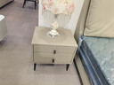格第（GENDDIE）意式极简床头柜实木现代简约轻奢皮床头柜小型迷你小尺寸卧室 【 黑 色 】45cm全实木款 实拍图